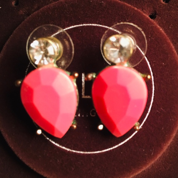 Holt Renfrew Teardrop Earrings. Hot Pink. Pierced - Picture 6 of 9